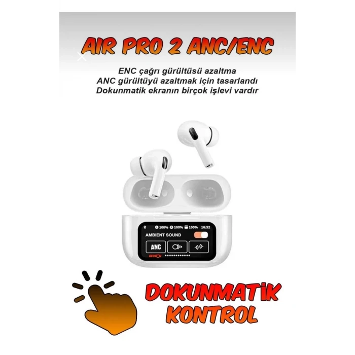 ieg™ Air 2 Max Plus Anc Dokunmatik Ekranlı Bluetooth Kulaklık Ios Android Tüm Telefonlara Uyumlu Kulaklık