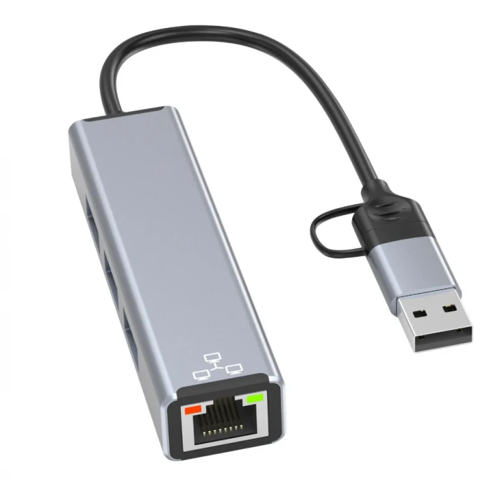 ieg™ Airsky Hc78 Usb Type C 2 İn 1 Usb Hub Ethernet Çevirici