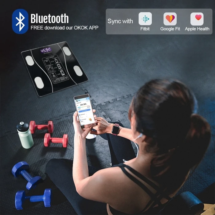 ieg™ Akıllı Kablosuz Dijital Banyo Ve Vücut Yağ Ağırlık Ölçeği Vücut Kompozisyonu Analizörü Bluetoothlu Tartı