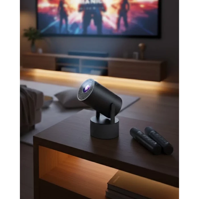 ieg™ Akıllı Projeksiyon Cihazı Karaoke Mikrofonlu 1080p Android