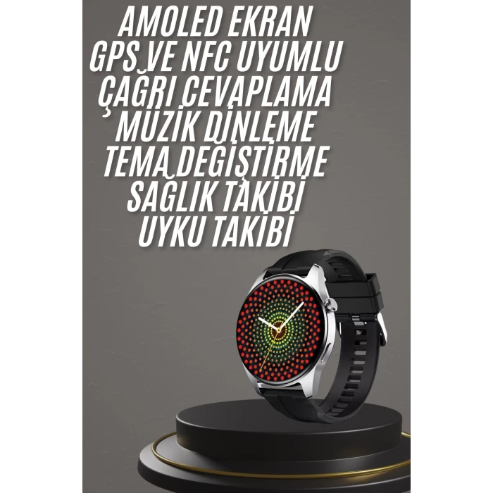 ieg™ Akıllı Saat 1.5 Inç Amoled Ekran Çift Kordonlu GPS NFC Uyumlu