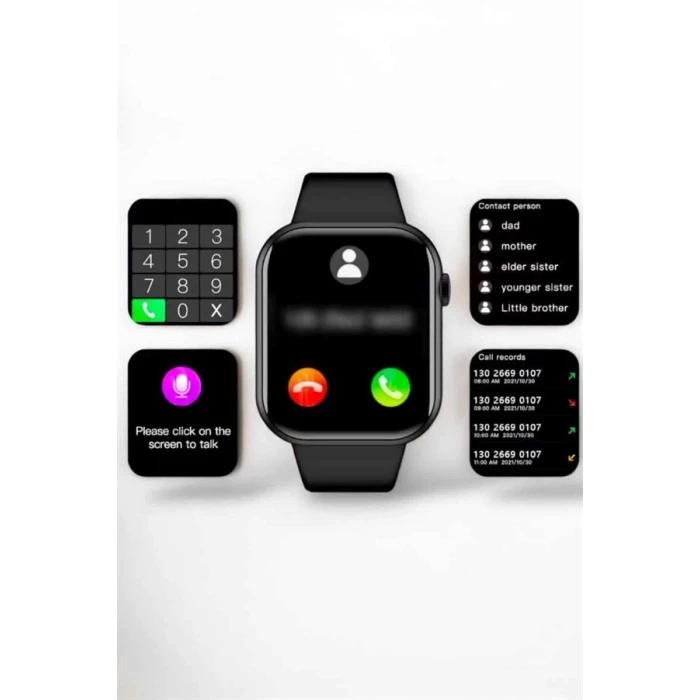 ieg™ Akıllı Saat Arama Cevaplayan Dokunmatik Ekran Bleutooth Bağlantılı