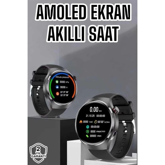 ieg™ Akıllı Saat Bluetooth Bağlantılı Amoled Ekran Uyku ve Sağlık Takibi