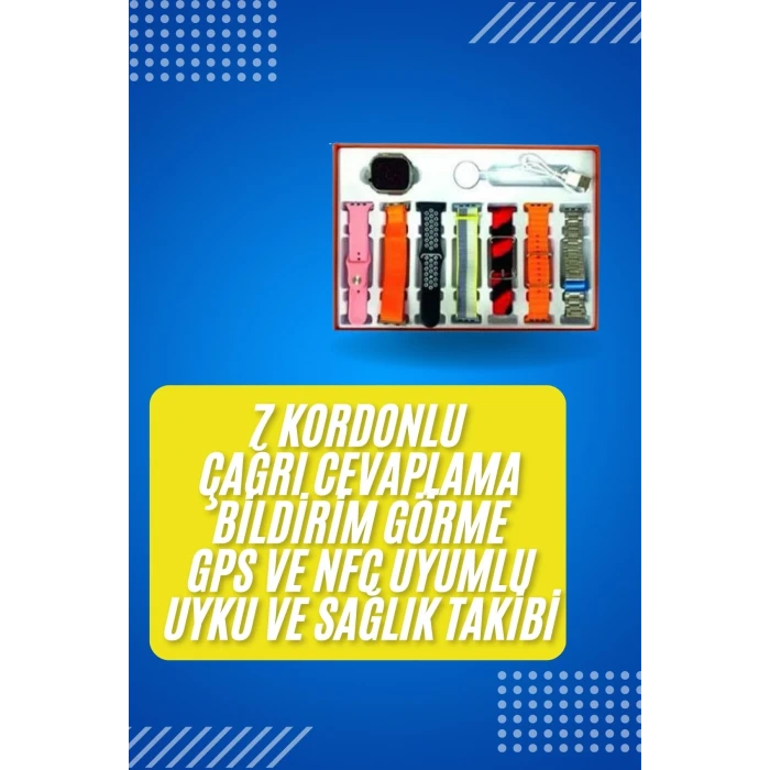 ieg™ Akıllı Saat Çağrı Cevaplayabilen Unısex 7 Kordonlu Müzik Dinleme