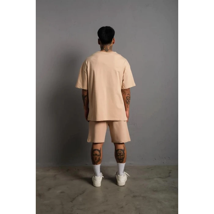 ieg™      Alev Baskılı İkili Şortlu Takım - Bej -