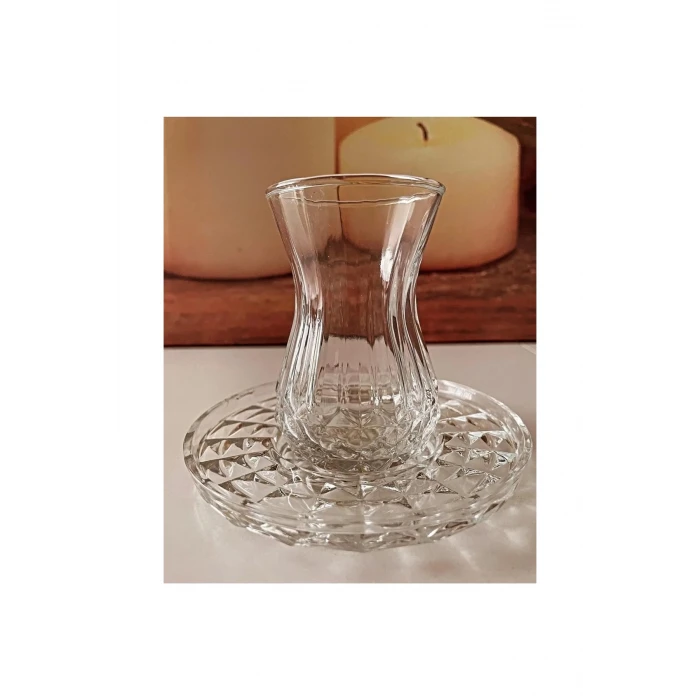 ieg™ Alin Adela 6lı Cam Çay Tabağı Çay Tabak Altlığı -RYG8030