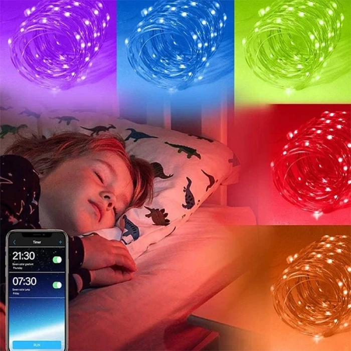 ieg™ Ally 10mt 100 Led Rgb Bluetooth Telefonla Kontrol Edilen Usb Led Lamba İos-android