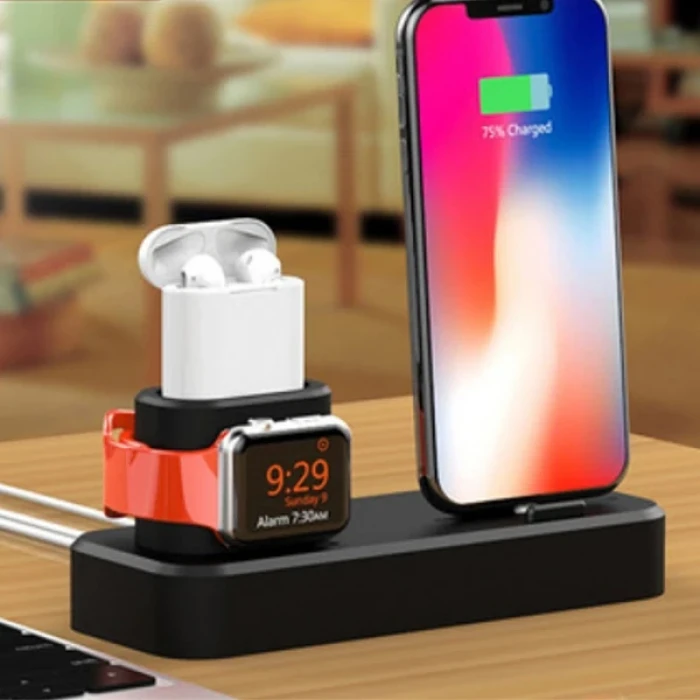ieg™ Ally 3in1 Charging Base İphone+ İwatch+ İpods Silikon Şarj Standı
