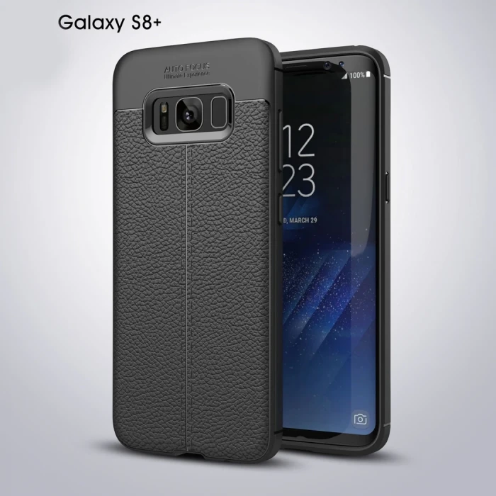 ieg™ Ally Galaxy S8 Plus Litchi Tam Koruma Soft Silikon Kılıf