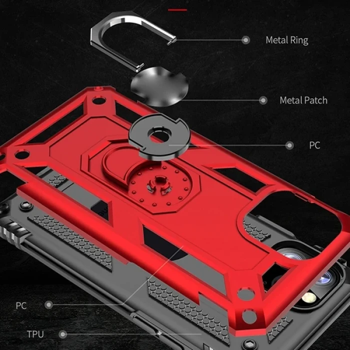 ieg™ Ally İphone 11 Pro Max 6.5inch  Yüzüklü Kılıf Armor Shockproof Ring Kılıf