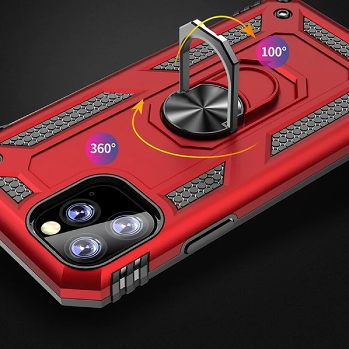 ieg™ Ally İphone 11 Pro Max 6.5inch  Yüzüklü Kılıf Armor Shockproof Ring Kılıf