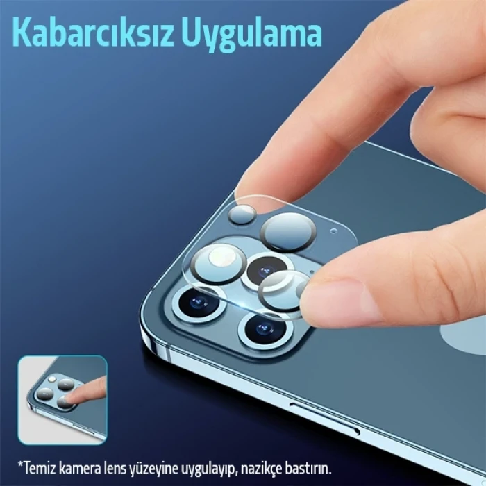 ieg™ Ally İphone 12 Pro 6.1 3d Full Tempered Glass Cam Kamera Koruyucu