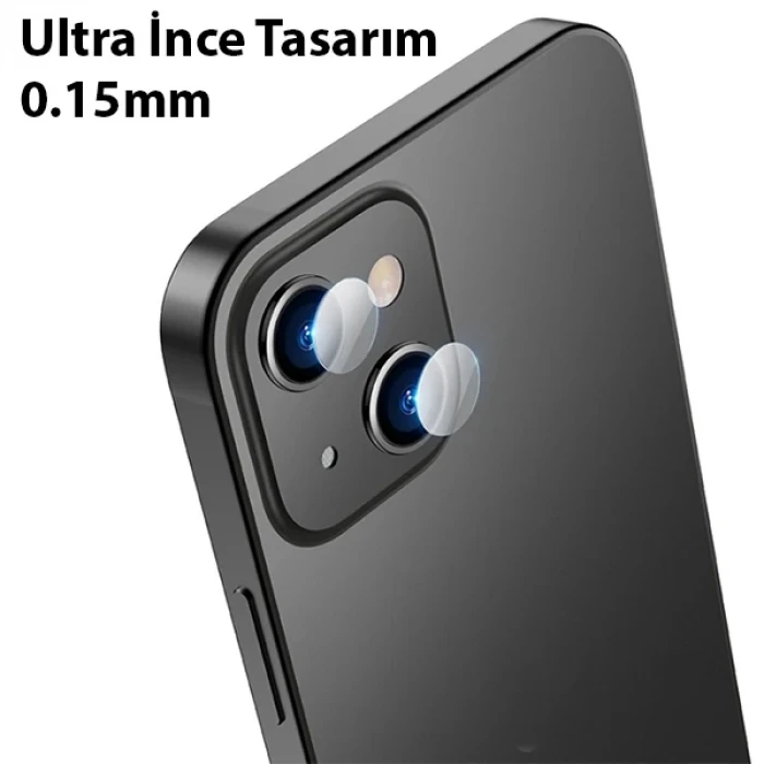 ieg™ Ally İphone 13-13 Mini Tempered Glass Cam Kamera Koruyucu
