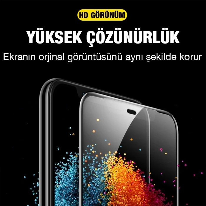 ieg™ Ally İphone 13 Pro Max 6.7inç Full Glue Matte Tempered Cam  Ekran Koruyucu