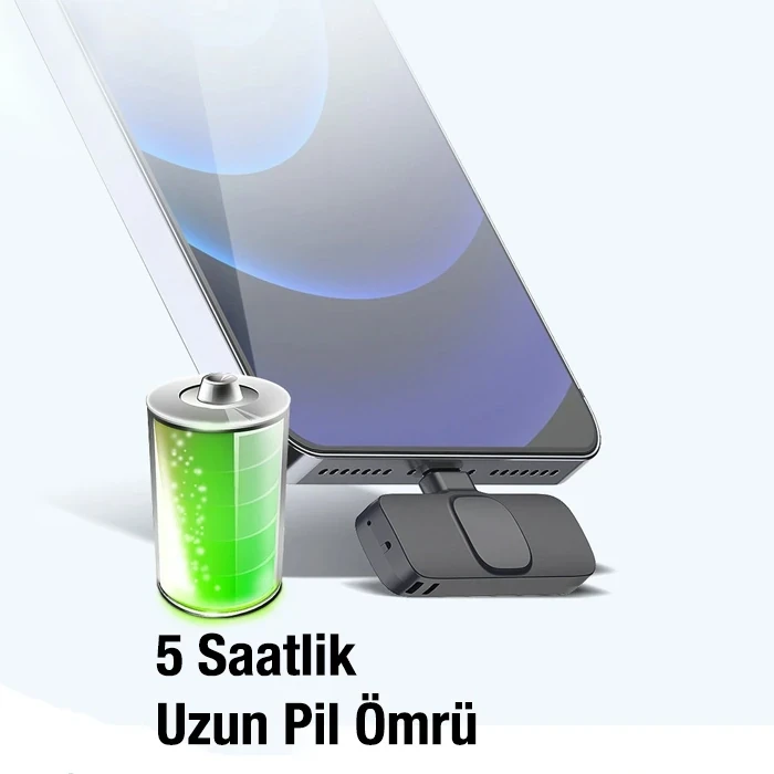 ieg™ Ally K8 Lightning İphone Tak Konuş Wireless Kablosuz Mini Yaka Mikrofonu Canlı Yayın Mikrofonu