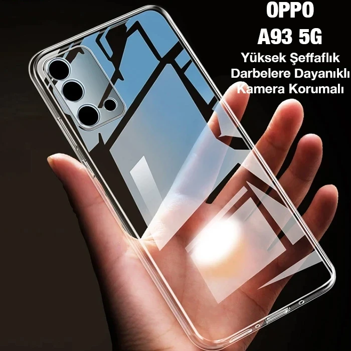 ieg™ Ally Oppo A93 5g Kamera Lens Korumalı Şeffaf Silikon Kılıf