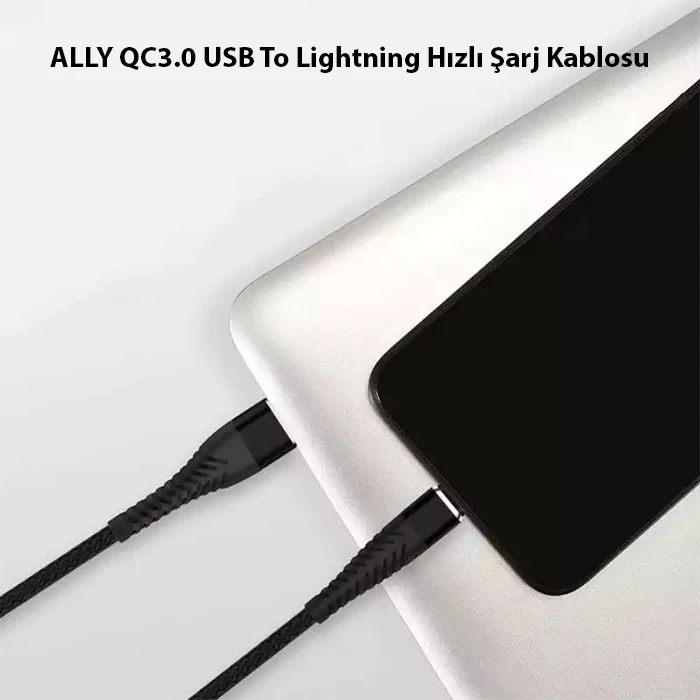 ieg™ Ally Qc3.0 Usb To İphone Lightning Hızlı Şarj Kablosu