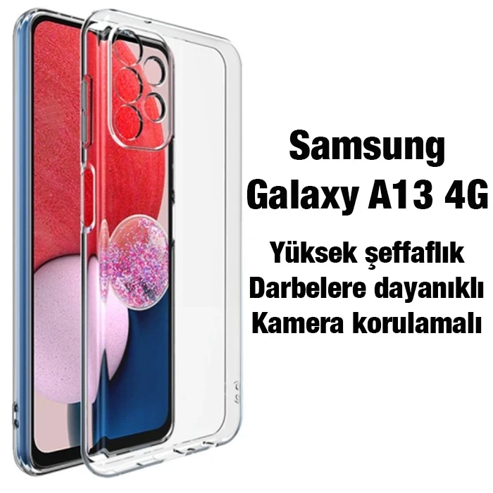ieg™ Ally Sm Galaxy A13 4g Kılıf Kamera Korumalı Ultra İnce Şeffaf Silikon