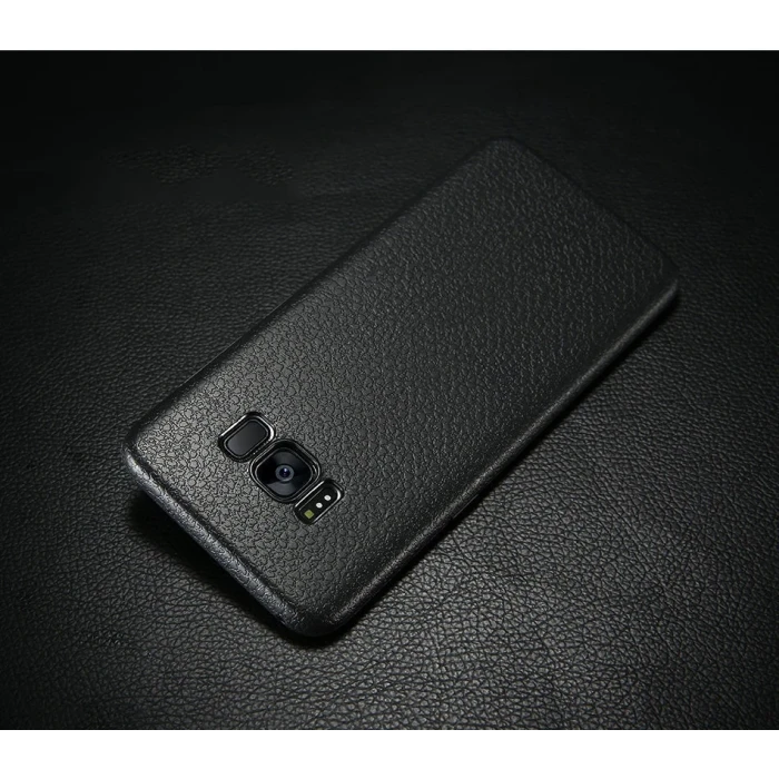 ieg™ Ally Sm Galaxy S8 Deri Dokulu Premium Soft Silikon Kılıf