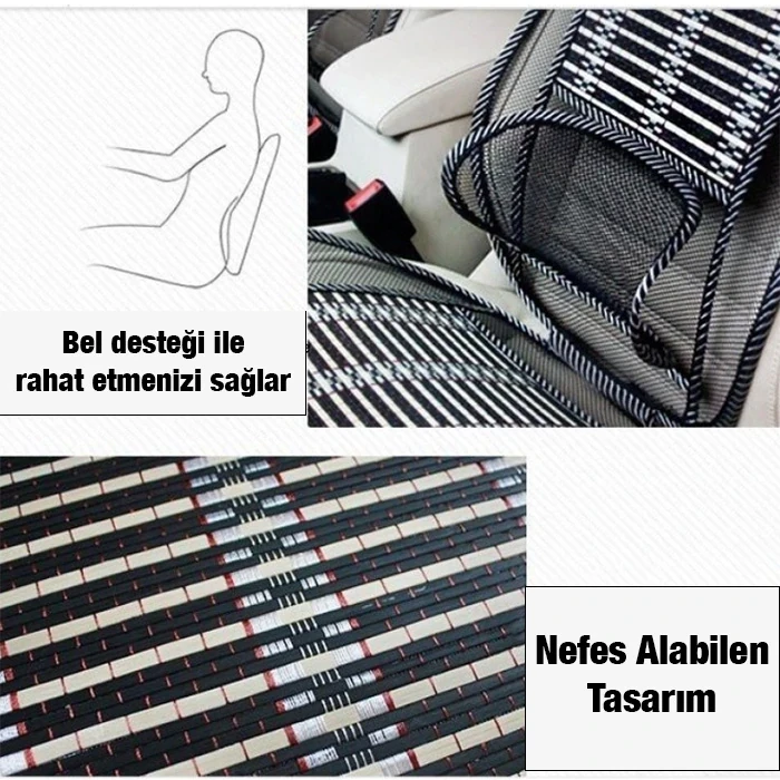 ieg™ Ally Universal Bambu Araba Nefes Alabilen Koltuk Bel Minderi
