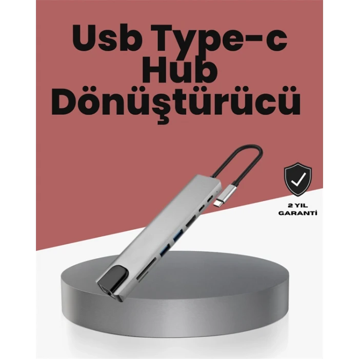 ieg™ Alüminyum Gövdeli Type‑c Hdmı & Ethernet Adaptör – Tak & Çalıştır