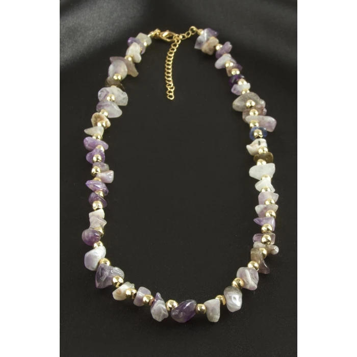 ieg™ Amatist Kırık Doğaltaş Kolye