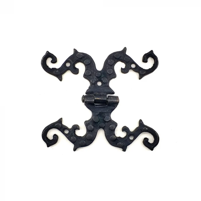 ieg™ Antika Tarz Dekoratif Pirinç Süslü Menteşe - 100x90 mm, Oksit