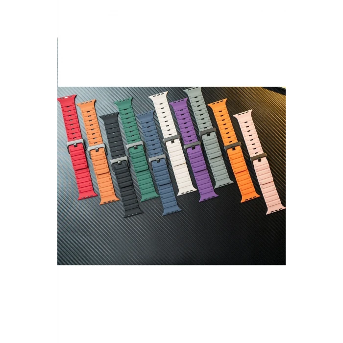 ieg™  Apple Watch 42mm Magnus Mıknatıslı Silikon Kordon - Mor