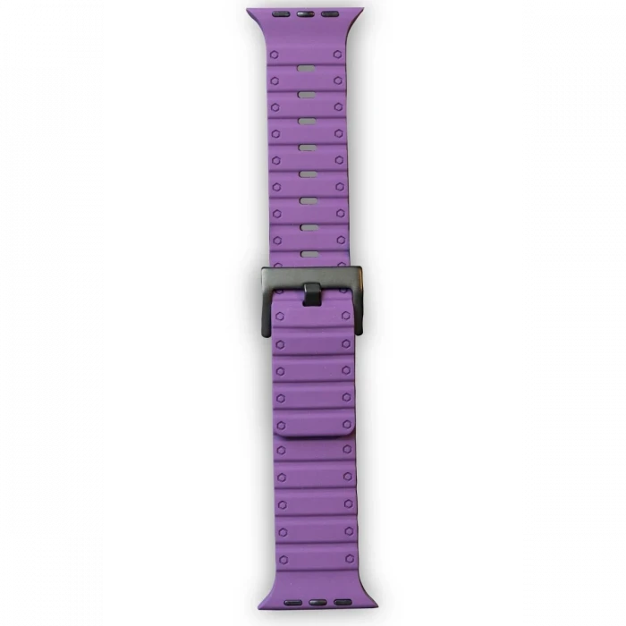 ieg™  Apple Watch 42mm Magnus Mıknatıslı Silikon Kordon - Mor