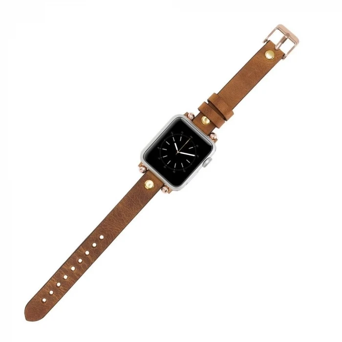 ieg™ Apple Watch Uyumlu Deri Kordon 38-40-41mm GT G19 Taba