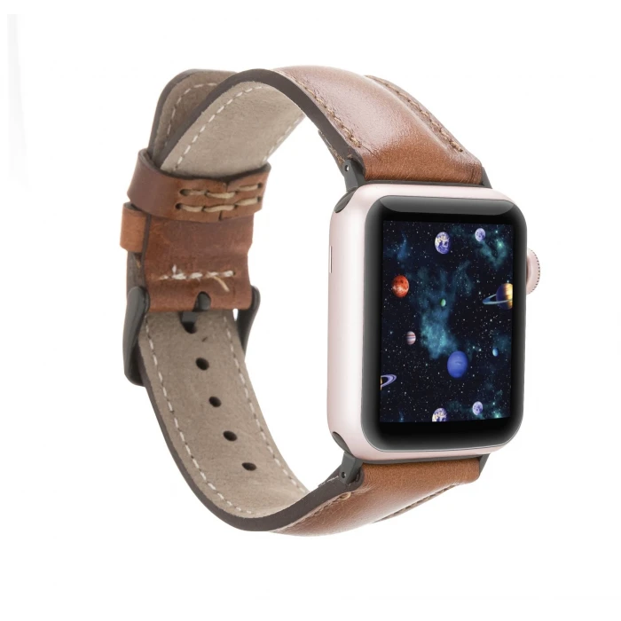 ieg™ Apple Watch Uyumlu Deri Kordon 38-40-41mm RTST2EF Taba