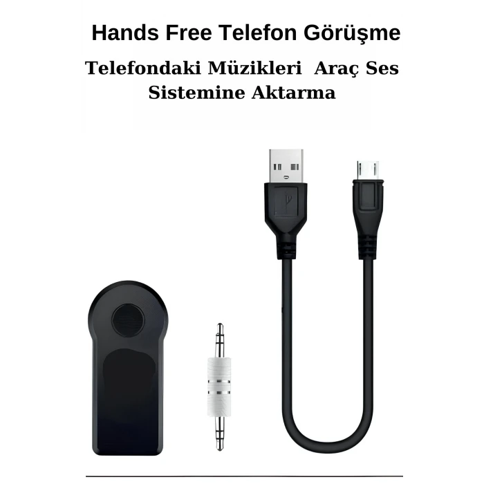 İEG® Araç İçi Kablosuz Müzik Aktarma ve Telefon Görüşme Aparatı AUX Mini Wireless