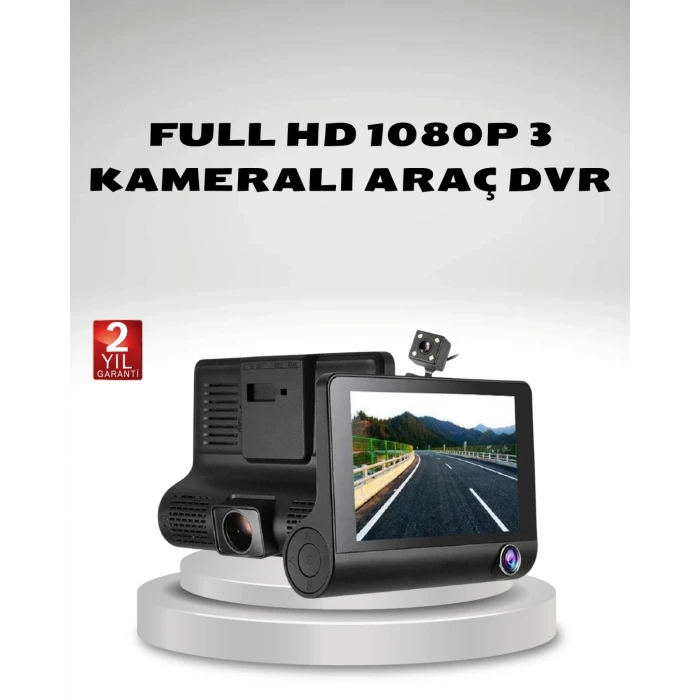 ieg™ Araç Kamerası 3’lü Full Hd Dvr 1080p Gece Görüşlü Ve G-sensörlü