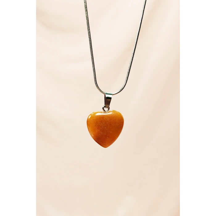 İEG Aragonit Doğal Taşı Zincirli El Yapımı Kolye Uç: 2 cm Zincir: 20 cm Kutulu