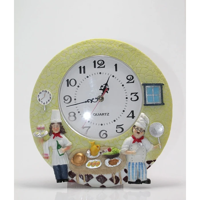 ieg™ Aşçı Tasarımlı Polyester Duvar Saati Model 4