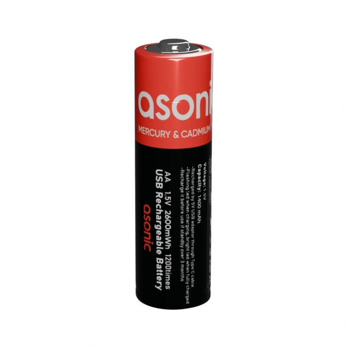 ieg™ Asonıc Pl1400 Aa Şarjlı Pil 1.5volt 1400mah/2600mwh Type-c İle Kolay Şarj  2 Li Paket (usb To Type-c Kablo Hediye)(1923)