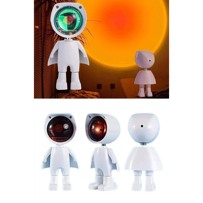 ieg™ Astronot Işık Projektörü Gökkuşağı Projeksiyon Gece Lambası Hediyelik