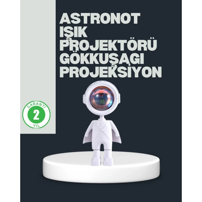 ieg™ Astronot Tasarımlı Gün Batımı Efektli Şarjlı LED Lamba