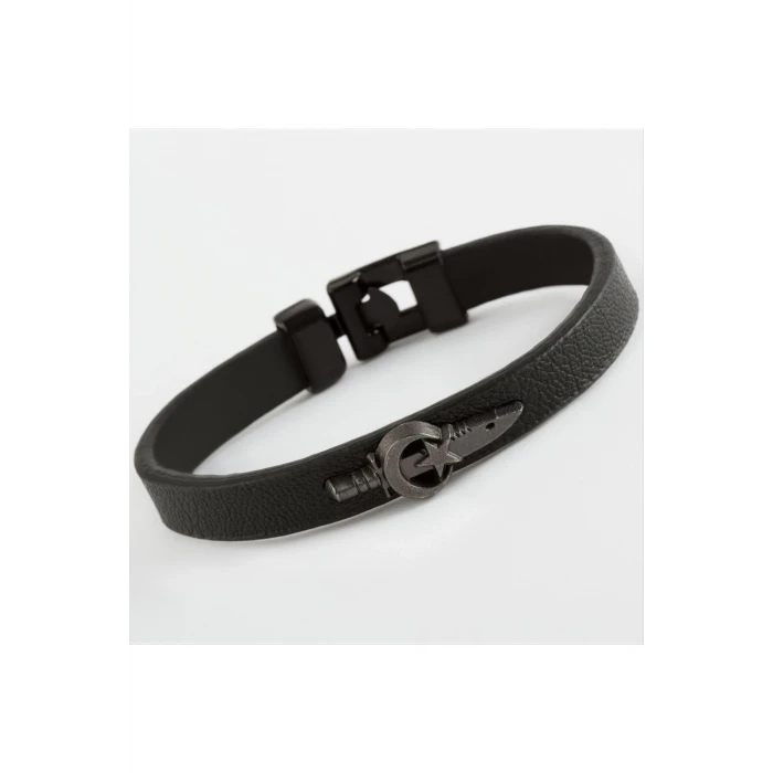 ieg™ Ay Yıldız Hançer Kaliteli Suni Deri Bileklik