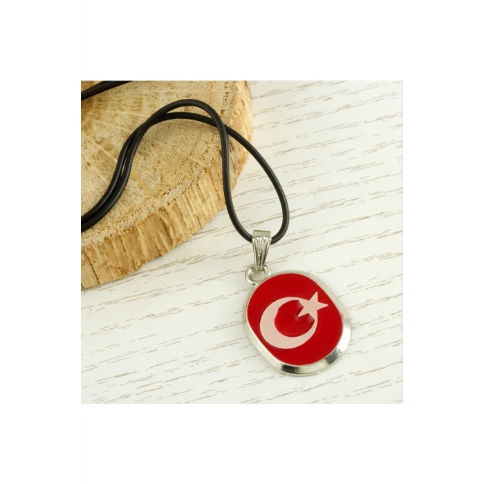 ieg™ Ay Yıldız Metal Vinlex Deri Kolye