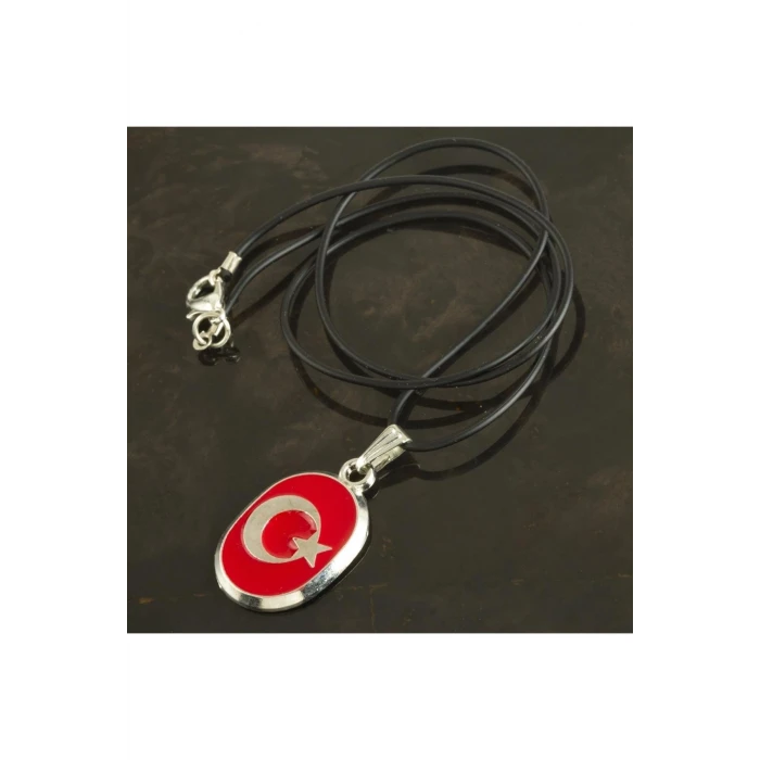 ieg™ Ay Yıldız Metal Vinlex Deri Kolye