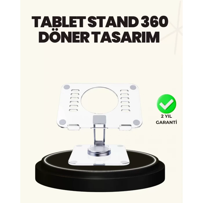 ieg™ Ayarlanabilir Şeffaf Tablet Standı Kaymaz Silikon Tabanlı