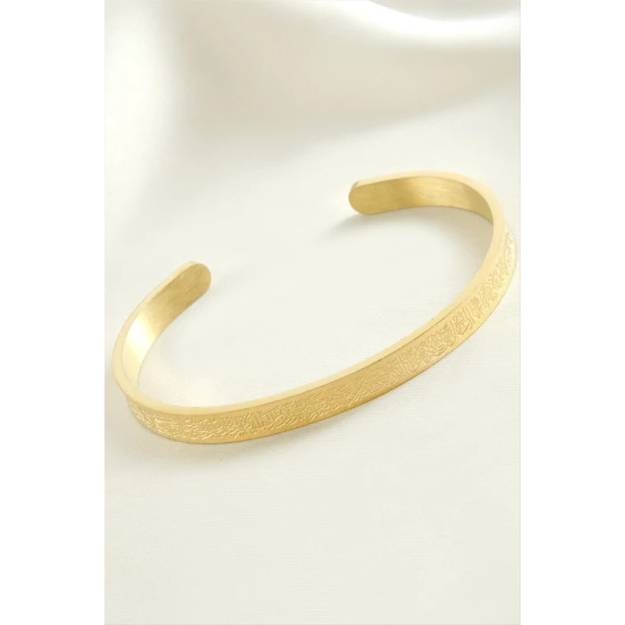 ieg™ Ayetel Kürsi Dualı Lüks Çelik Kelepçe Bileklik