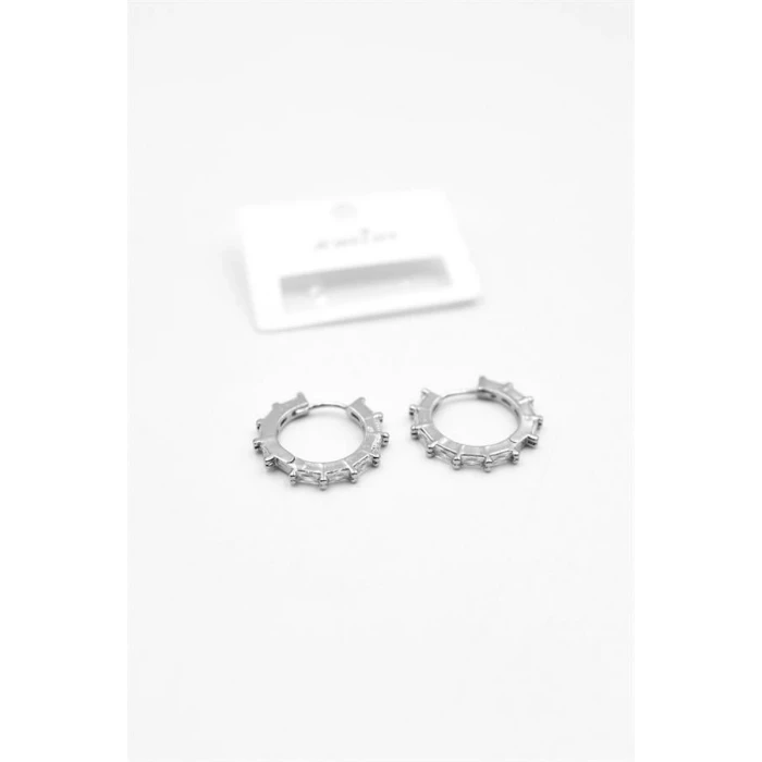 ieg™ Baget Taşlı Küpe - Gümüş