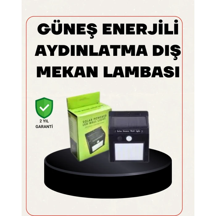 ieg™ Bahçe Ve Veranda İçin Güneş Paneli İle Otomatik Şarj Olan Led Duvar Lambası