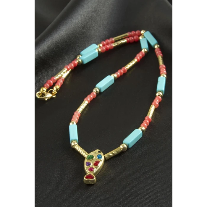 ieg™ Balık Taşlı Boncuk Kolye