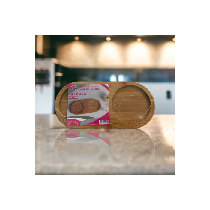 ieg™ Bambu Yağdanlık Altlığı 2 Bölmeli -ALK-1523