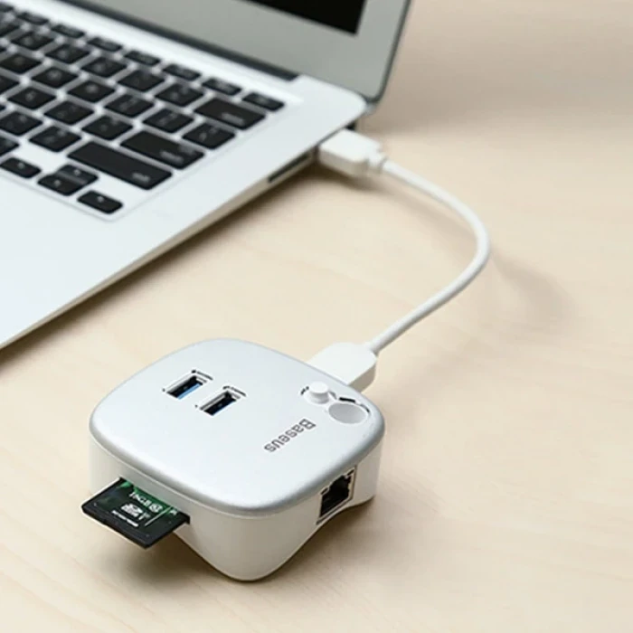 ieg™ Baseus Çok Fonsiyonlu Notebook Adaptörü Hub Dual Usb 3.0 Rj45 Tf/sd