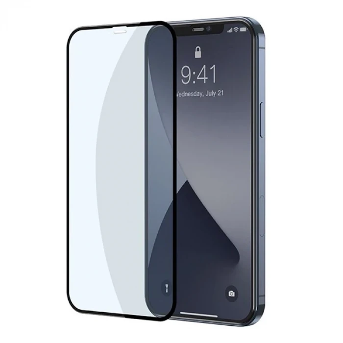 ieg™ Baseus İphone 12 Mini 5.4 0.3mm Full Anti Blue Light Tempered Cam Ekran Koruyucu 2adet Set