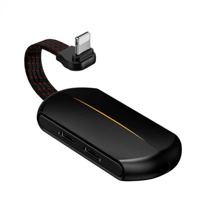 ieg™ Baseus L47 3in1 2x İphone Lightning Başlık Ve 3.5mm Kulaklık Çıkışlı Şarj Adaptörü